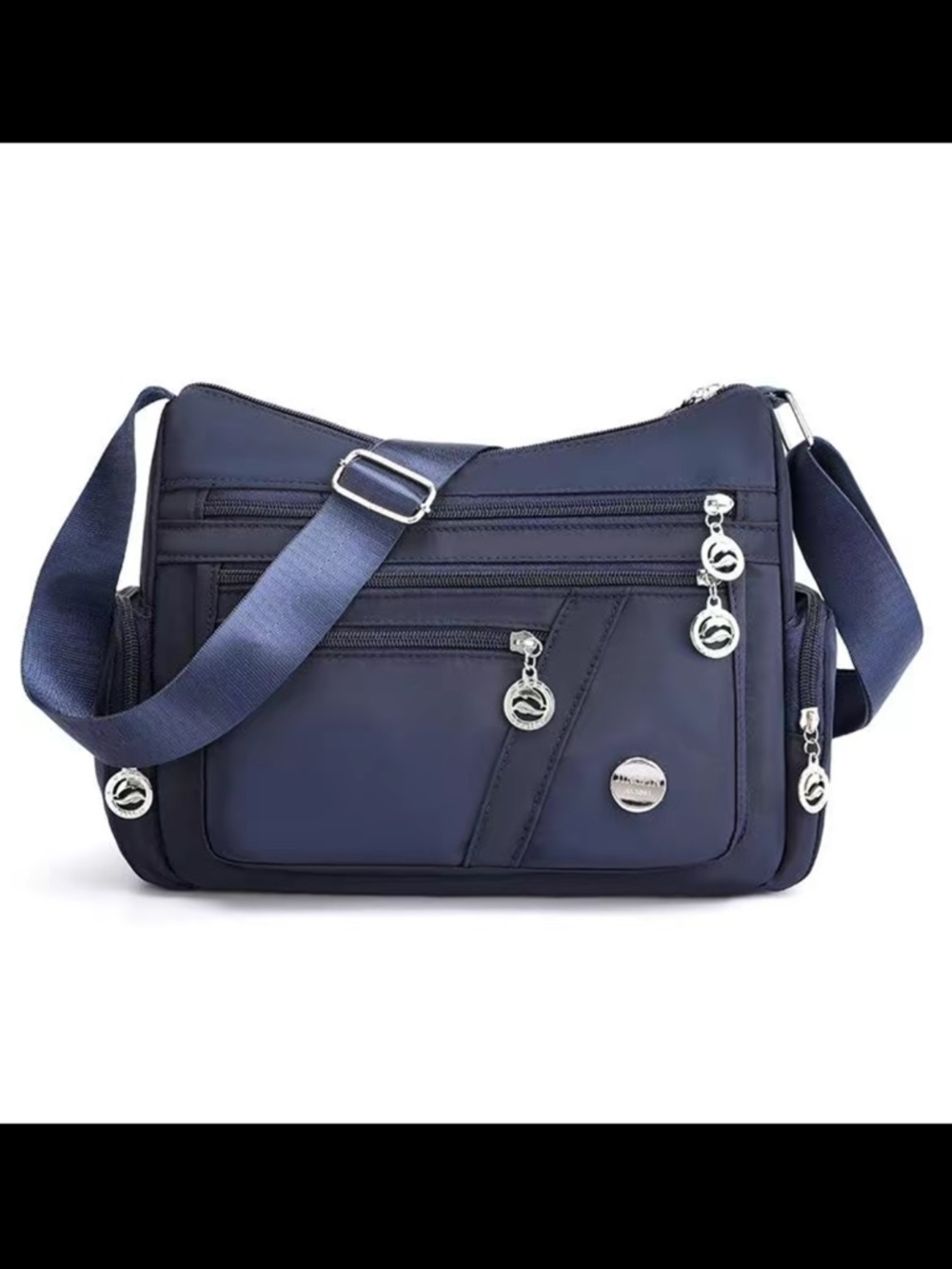 Compact Navy Crossbody Bag with Multiple Pockets
